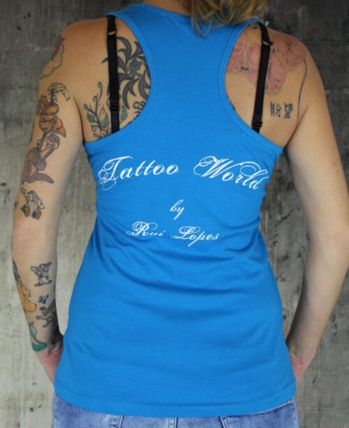 tattooworld shirt tanktop frauen oberteil mode fashion merchandise i love my tattooartist blau