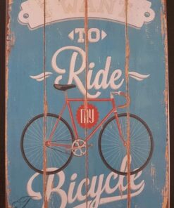 metallschild metalltafel dekoartikel schild retro vintage ride my bicycle velo fahrrad