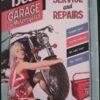 metallschild metalltafel dekoartikel schild retro vintage best garage vor motorcycle bike motorrad pinup girl