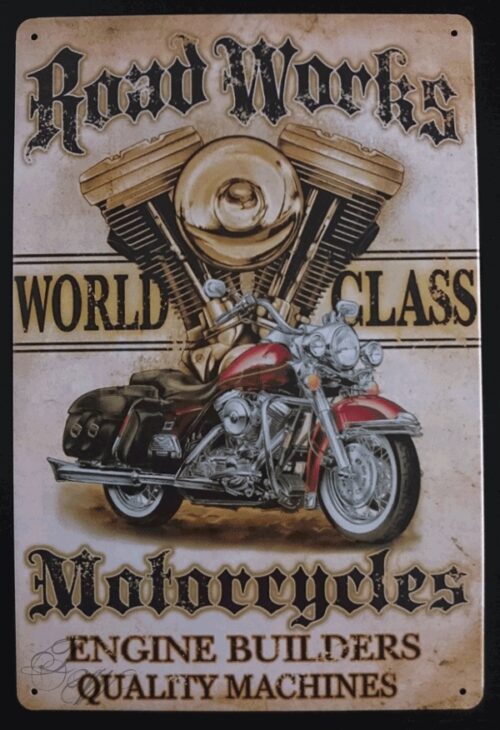 metallschild metalltafel dekoartikel schild retro vintage world class motorcycle motorrad bike