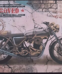 metallschild metalltafel dekoartikel schild retro vintage norton aproved motorcycle motorrad bike