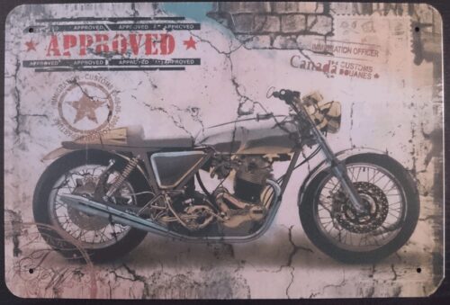metallschild metalltafel dekoartikel schild retro vintage norton aproved motorcycle motorrad bike