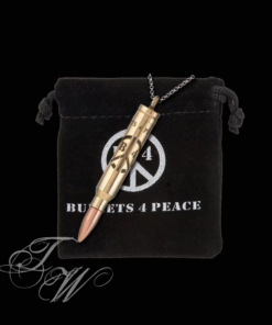 bullets 4 peace patrone accessoire schmuck halskette rostfrei logo glowstick gold