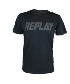 replay shirt tshirt schwarz logo fashion mode herren oberteil kleider