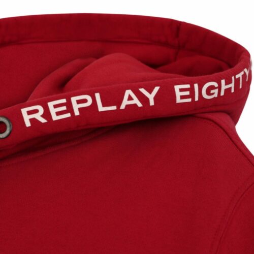 replay hoodie sweater rot logo fashion mode herren oberteil kleider pullover