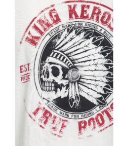 true roots, king kerosin, offwhite, weiss, shirt, t-shirt, indianer, totenkopf, printdesign, true roots